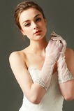 Guanti da sposa Bianco Primavera Tulle Pieno finger Medium Long Traslucido