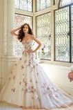 Abito da sposa Cinghia Ball Gown Ricami Pizzo francese Allacciato