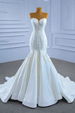 Abito da sposa Bendaggio sirena Perline Non Specificato Lungo Naturale