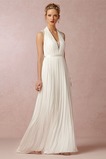 Abito da sposa Fusciacche Senza Maniche a linea V-Scollo Chiffon Estate