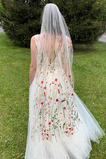 Velo da sposa floreale, velo da sposa da sposa, tessuto di pizzo velo, velo corona di fiori,