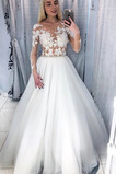 Abito da sposa all'aperto Maniche Lunghe Naturale Previsione Primavera