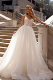 Abito da sposa Colorato Caduta Spaghetti spalline all'aperto tessuto