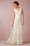 Abito da sposa Sirena All Aperto Shiena Sheer Naturale Pizzo Lungo