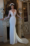 Abito da sposa Maniche Lunghe Naturale Lungo Shiena Sheer eleganza