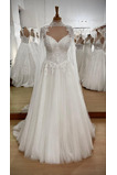 Abito da sposa tessuto A-Line Scollo a v V Allacciato Naturale Corpo a pera