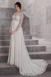 Abito da sposa Semplici Cerniera all'aperto alta vita/cintola Profondo V-scollo