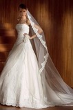 Abito da sposa Naturale A-Line Con Velo Formale unbacked Lungo