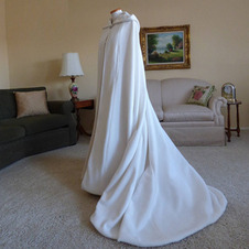 200CM scialle da sposa mantello da sposa mantello scialle con cappuccio bianco