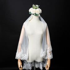 Velo da sposa elegante velo corto vero velo fotografico uno strato di velo da sposa bianco avorio
