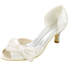 Scarpe da sposa plus size scarpe singole fiocco sandali da festa in raso