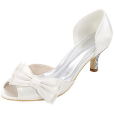 Scarpe da sposa plus size scarpe singole fiocco sandali da festa in raso