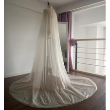 200CM Scialle matrimoniale in tulle con perline scialle scialle da sposa