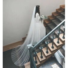 Accessori per abiti da sposa in velo bianco nudo con velo semplice da sposa