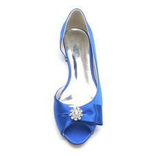 Scarpe da sposa plus size scarpe singole fiocco sandali da festa in raso
