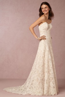 Abito da sposa Pizzo Primavera collo Sweetheart Naturale A-Line Lungo