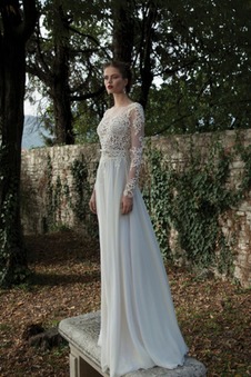 Abito da sposa Primavera Mezza Coperta Gonna lunga Naturale Bateau