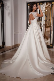 Abito da sposa Senza schienale Chiesa Cappellini Lungo Primavera Raso