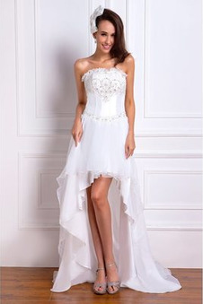 Abito da sposa Asimmetrico unbacked sarsenet Caduta Naturale senza spalline