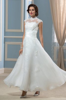 Abito da sposa Pizzo Primavera Tipo standard Senza Maniche Lupetto