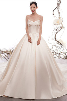 Abito da sposa Inverno A-Line Non Specificato Super Satin Festoni