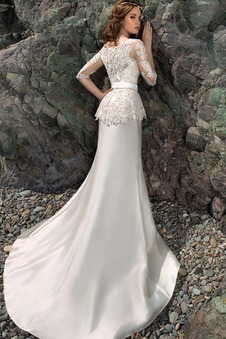 Abito da sposa Sirena Spiaggia Naturale Sexy Lungo Pizzo francese