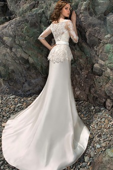 Abito da sposa Sirena Spiaggia Naturale Sexy Lungo Pizzo francese