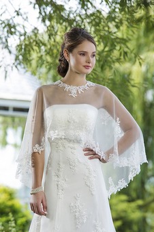 Abito da sposa Pizzo Lungo Piccola t stravagante Naturale A-Line