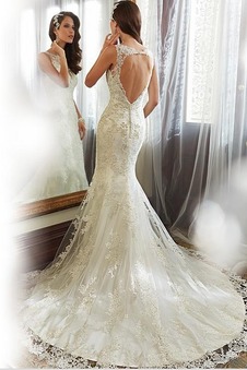 Abito da sposa Pizzo Buco della serratura Sirena T luce Gonna lunga