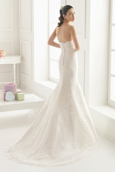 Abito da sposa Eleganti Pizzo Schiena Nuda Naturale Sirena Cuore