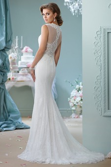 Abito da sposa Sirena all'aperto Alta Coperta Applique Pizzo francese