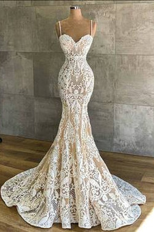 Abito da sposa Eleganti Applique Pizzo Senza Maniche Cappella treno