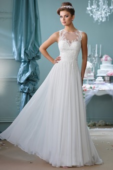 Abito da sposa Romantici Senza Maniche Shiena Sheer T luce A-Line