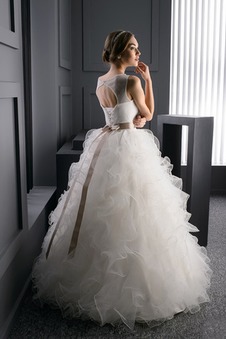 Abito da sposa Primavera Petit Bateau Senza Maniche Seghettato Ball Gown