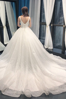 Abito da sposa Allacciato Tipo standard Primavera a linea V-Scollo