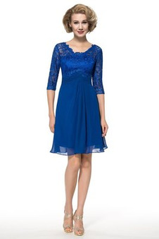 Abito mamma sposa Estate Cerniera Mezze Maniche Pizzo Overlay Scollo a v V