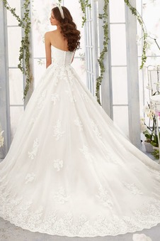 Abito da sposa Cuore Senza Maniche completo Lungo A-Line Pizzo francese