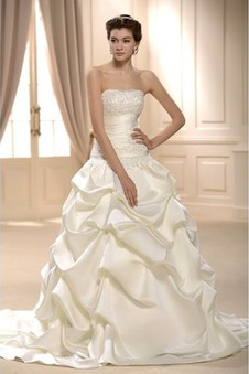 Abito da sposa Raso Corpo a rettangolo senza spalline Formale A-Line