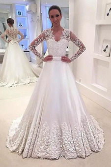 Abito da sposa indietro trasparente Triangolo Invertito Applique Spiaggia