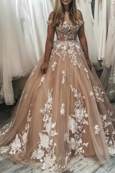 Abito da sposa Chiesa Non Specificato Cerniera A-Line Applique Lungo