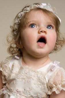 Abito cerimonia bambina Lungo Primavera Formale Maniche Corte pallone Naturale