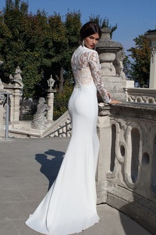 Abito da sposa Sirena Quanto all'aperto Raso elastico Naturale Applique