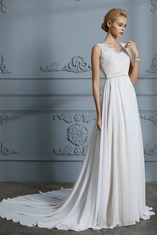 Abito da sposa Pizzo Overlay Non Specificato Profondo scollo a v Primavera