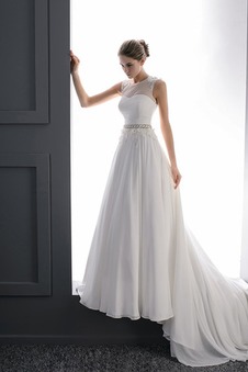 Abito da sposa Cinghia in rilievo Estate Senza Maniche T luce Chiffon