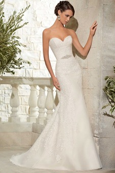 Abito da sposa Sirena trendiness Applique Pizzo Cuore Naturale