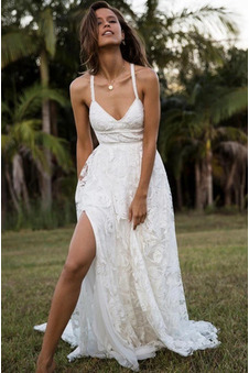 Abito da sposa Pizzo Profondo V-scollo Non Specificato A-Line V-Scollo