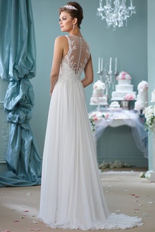 Abito da sposa Romantici Senza Maniche Shiena Sheer T luce A-Line