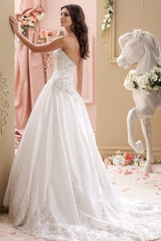 Abito da sposa Primavera Schiena Nuda Perline Lungo collo Sweetheart