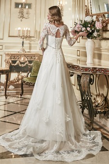 Abiti da sposa stile impero pizzo a linea Scollo a V alta vita