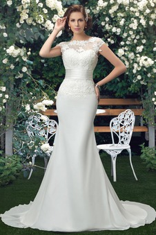 Abito da sposa Cappellini Maniche Corte Chiffon Bateau eleganza Lungo